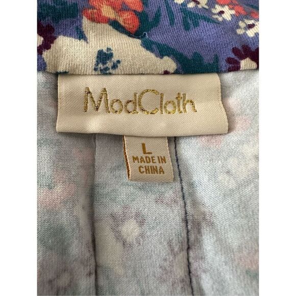 ModCloth Women’s Off-Shoulder Floral Print Top Purple Size Large - Picture 8 of 10